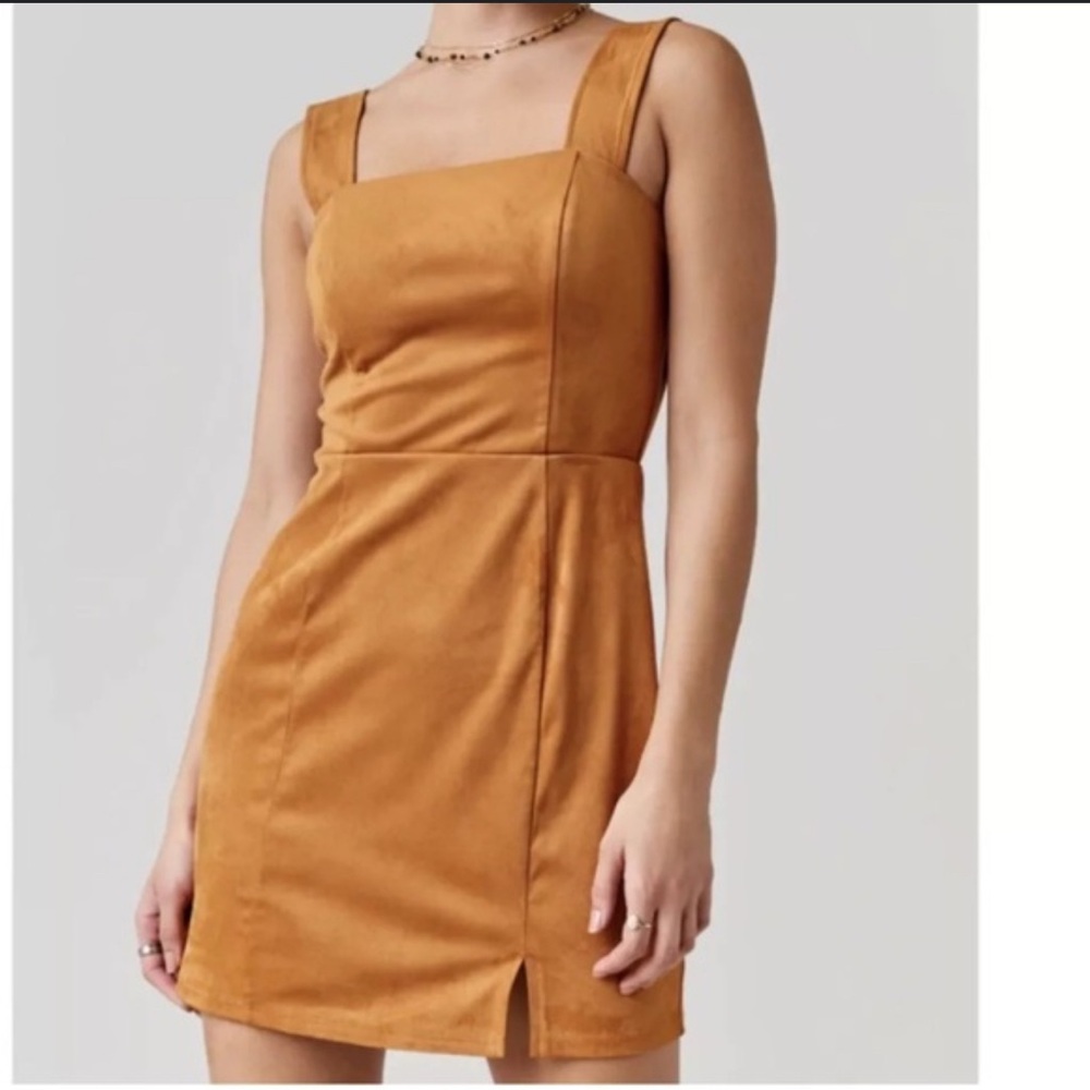 Faux Suede Brown Dress